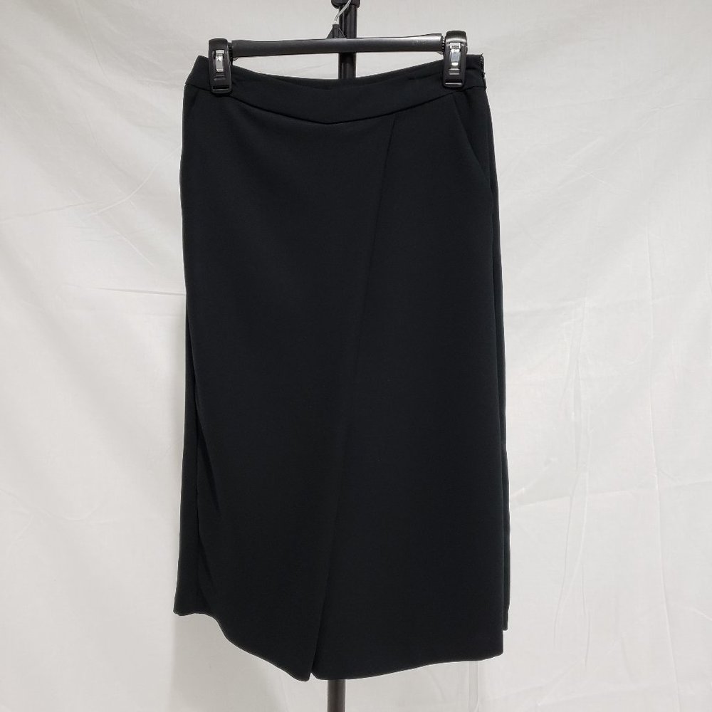 Whowhatwear Black Wrap Culottes Size 4 - Picture 8 of 10